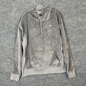 Noah NY Mens Corduroy Hoodie Mens Size XXL Gray Front Pocket Pullover Cotton